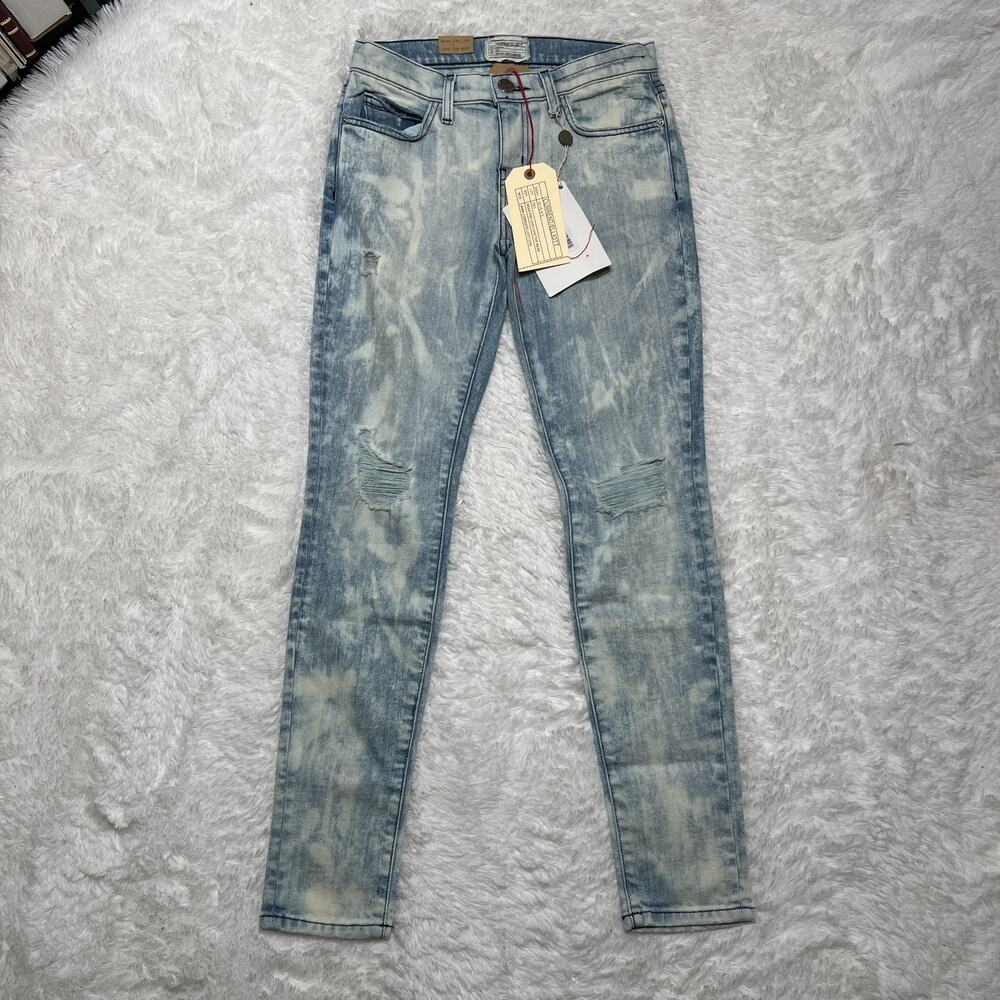 CURRENT ELLIOT CITY BLEACH DESTROY ANKLE SKINNY JEANS SIZE 26